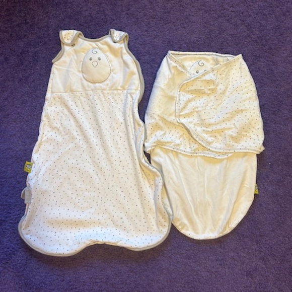 Nested bean Zen Swaddle + Small Zen Sack 2 Pack - Stardust Grey / 0-6 months - Picture 1 of 7